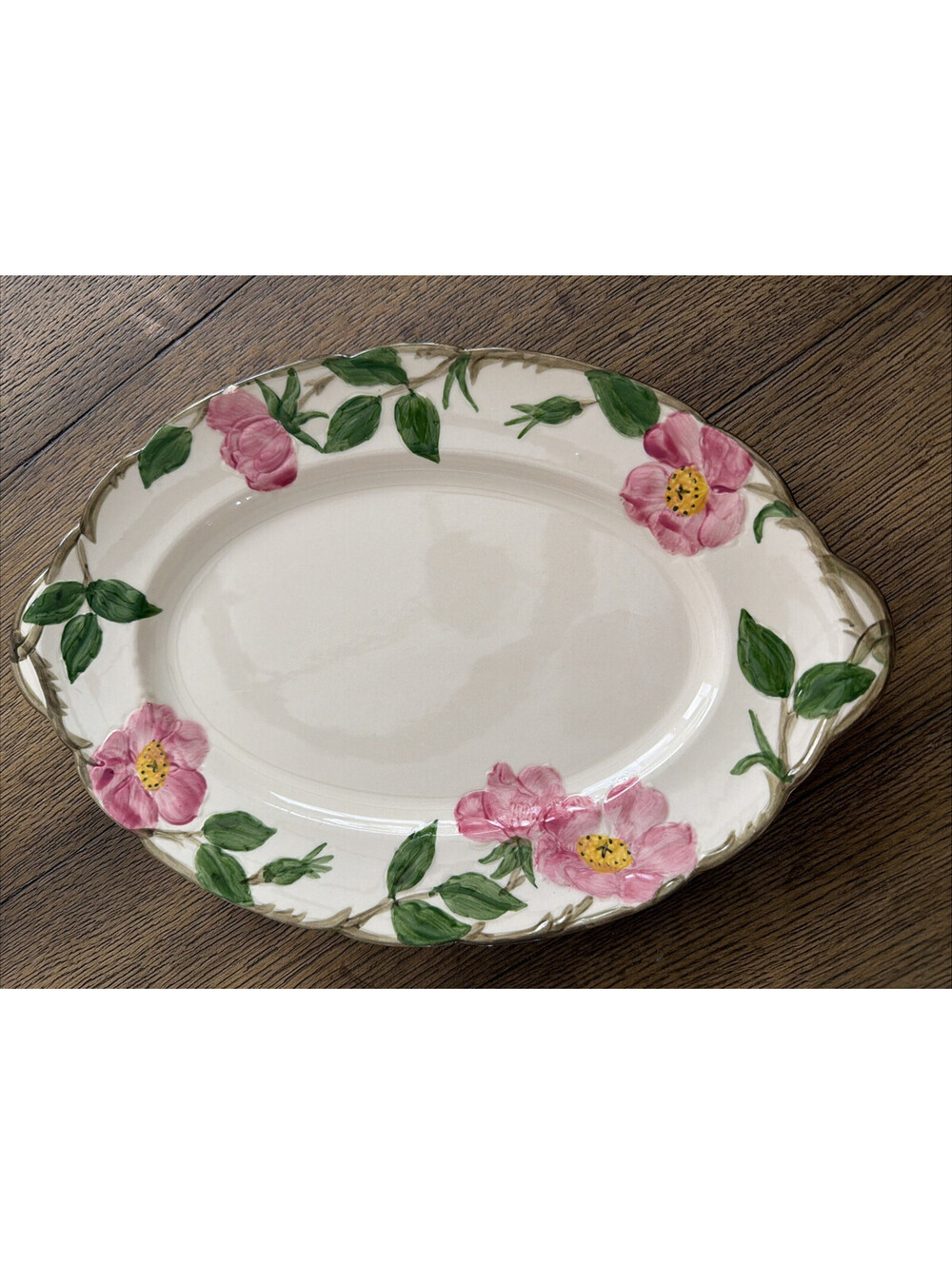 Vintage Franciscan Desert Rose Serving Platter Plate Oval USA 12 5/8